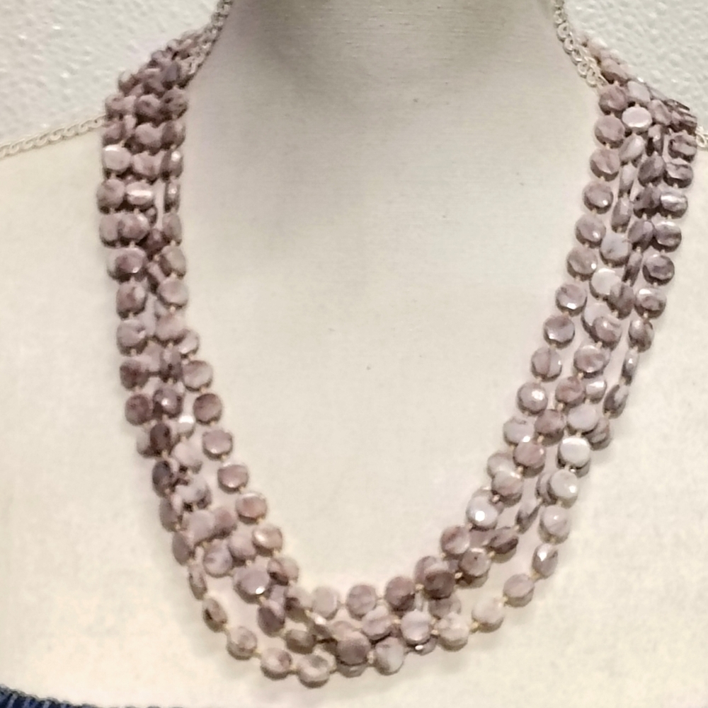 Vintage Multi-Strand Pink Beaded Hong Kong Necklace